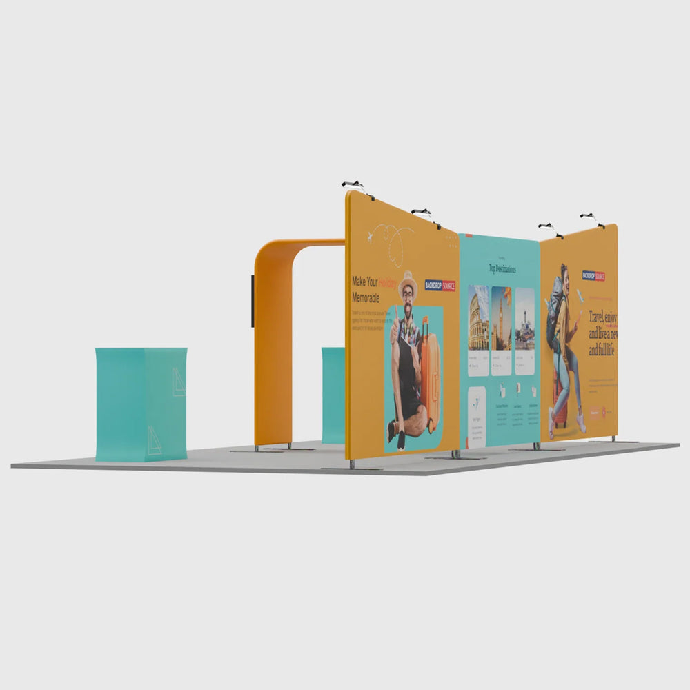 El conjunto de exposición definitivo: 20 pies x 10 pies