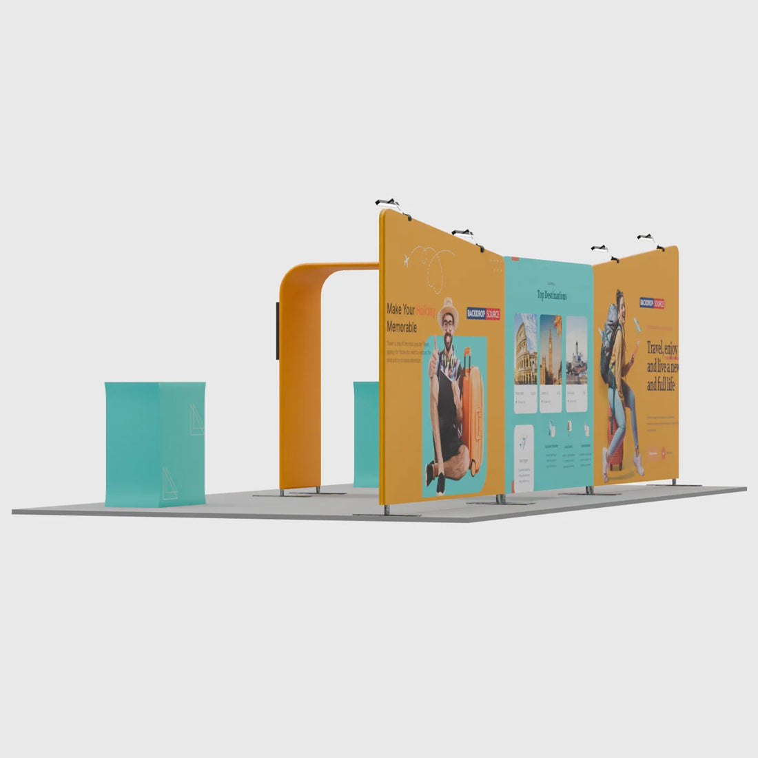 El conjunto de exposición definitivo: 20 pies x 10 pies