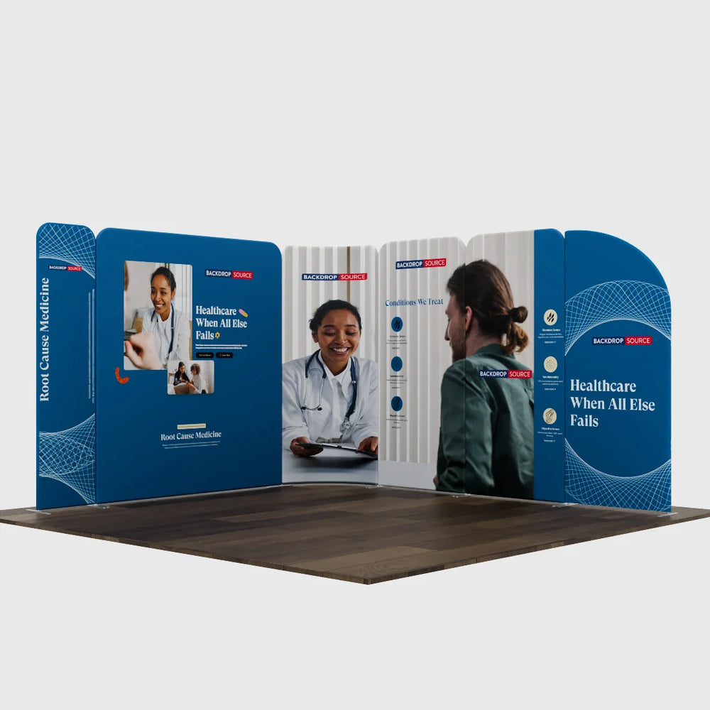 10x10 Magnetic Fabric Booth Wall with Modular Panels