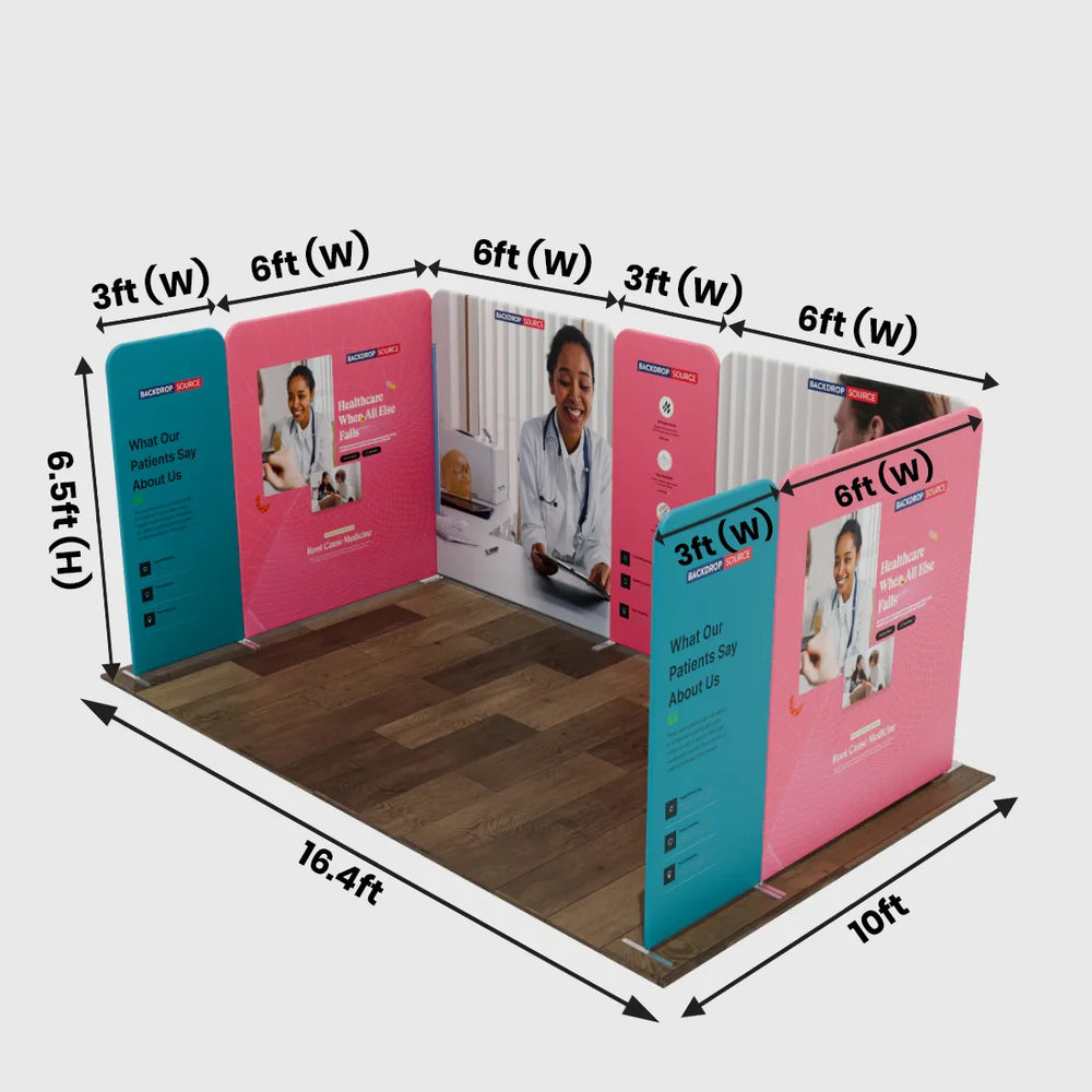 Magnetic Fabric Booth Display - Model 1 (16.4 x 10ft)