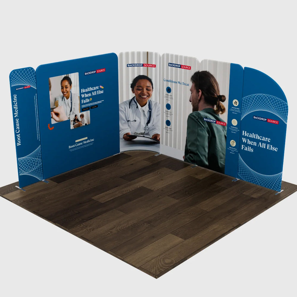 10x10 Magnetic Fabric Booth Wall with Modular Panels