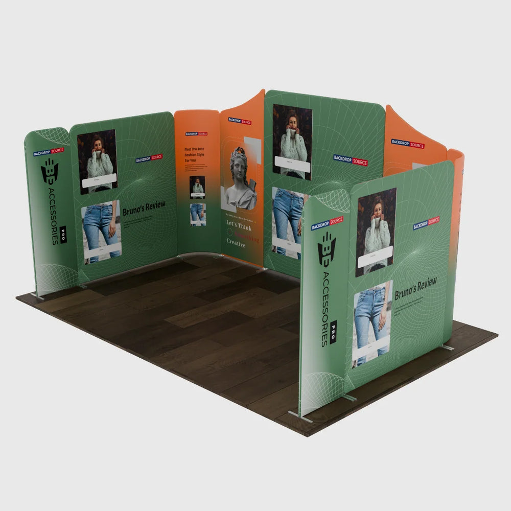 Stand de exhibición de tela magnética - Modelo 2 (16,4 x 10 pies)