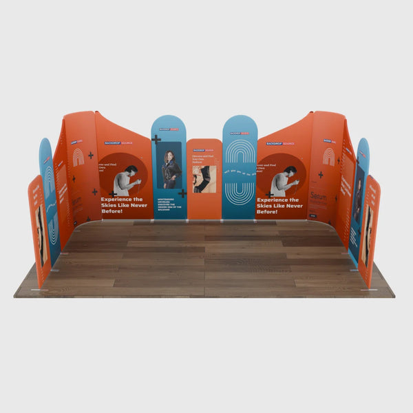 Stand de exhibición de tela magnética - Modelo 3 (20 x 20 pies)