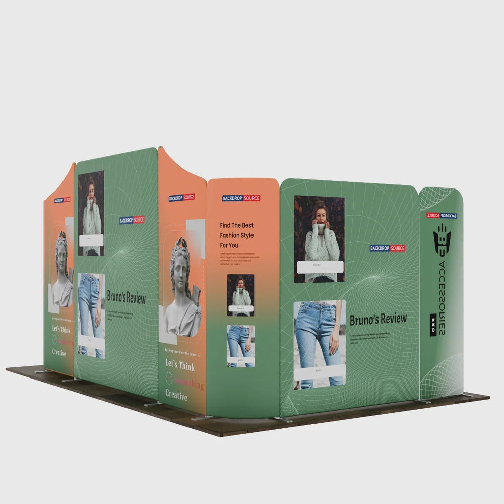 Stand de exhibición de tela magnética - Modelo 2 (16,4 x 10 pies)