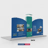 20x10 Inclined Straight Backdrop with 3D Wall & Arch Exhibition Kit