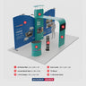 20x10 Inclined Straight Backdrop with 3D Wall & Arch Exhibition Kit