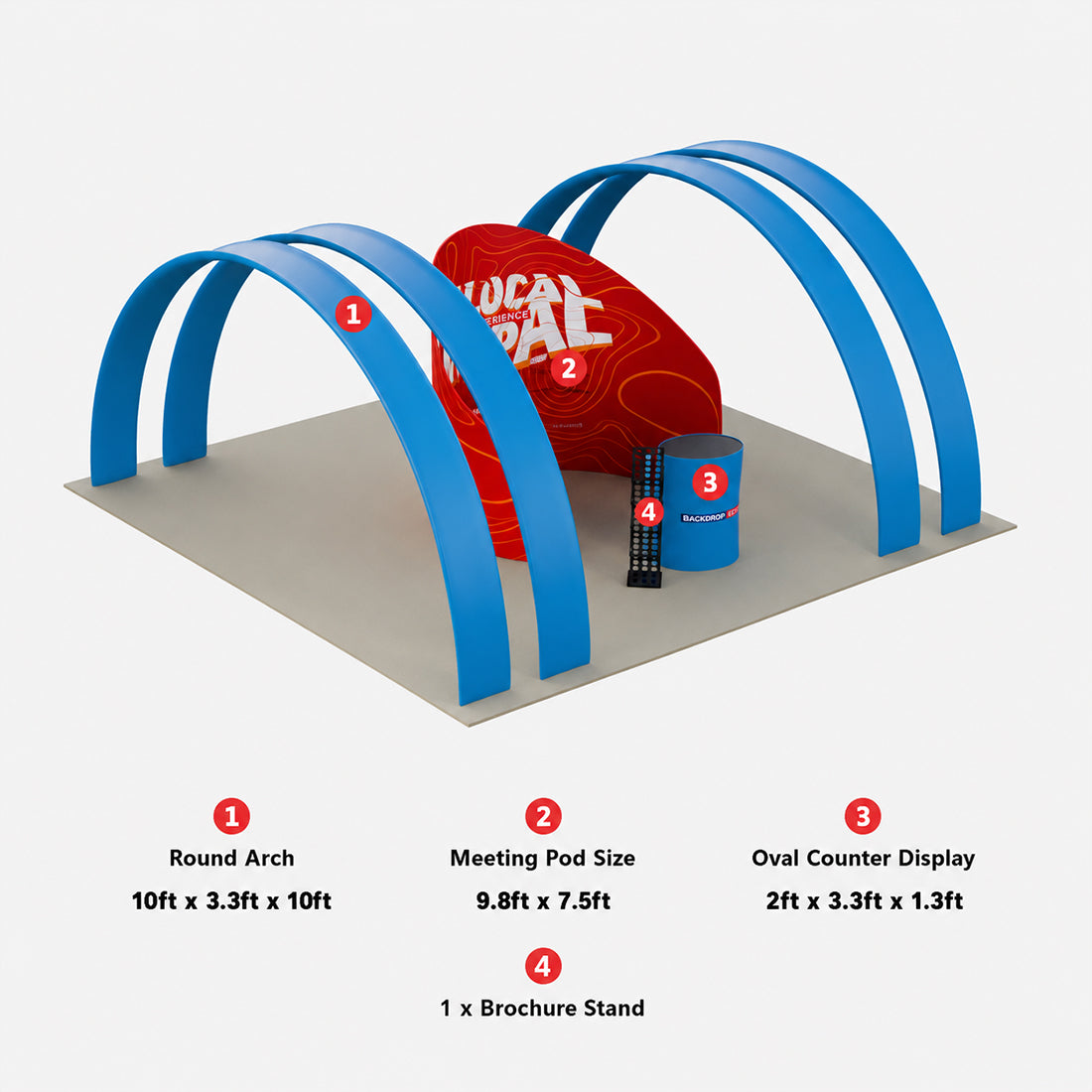 20x10 Meeting Pod with Round Arch Exhibition Kit