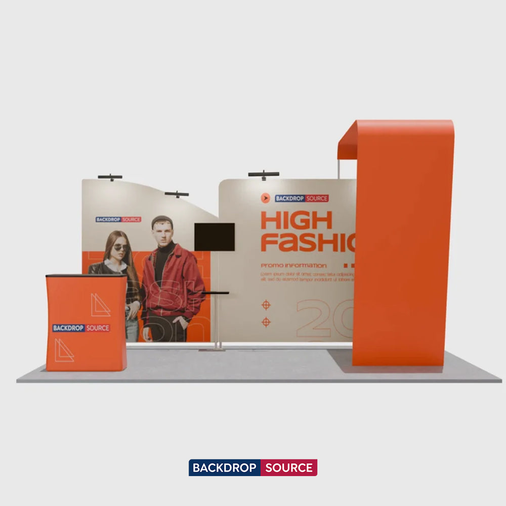 20x10 Straight Backdrop with Arch Exhibition Kit