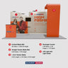 20x10 Straight Backdrop with Arch Exhibition Kit