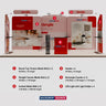 20x10 Straight Backdrop with Round Table Top Exhibition Kit