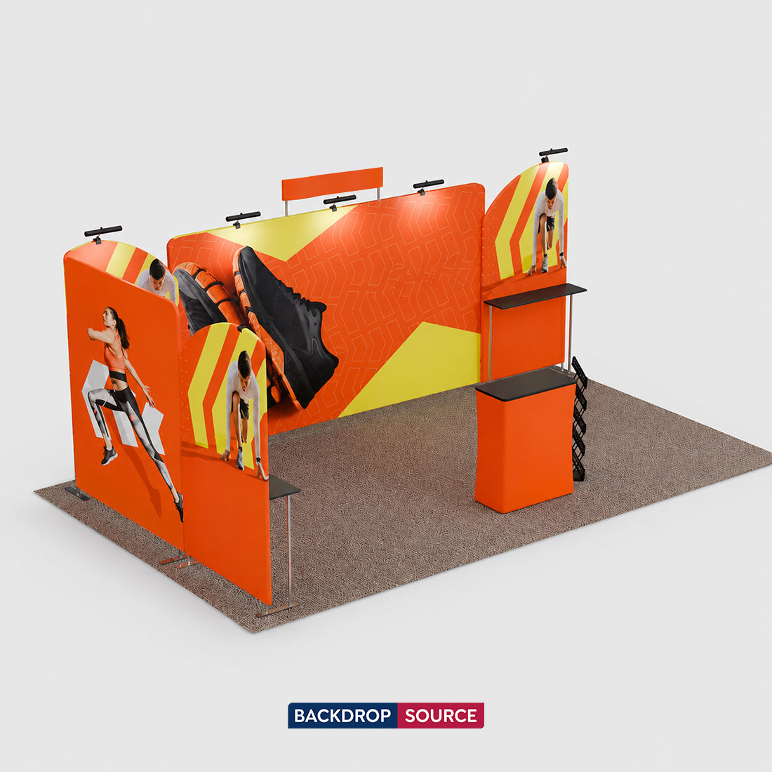 20x10 Straight Backdrop with Shelf Exhibition Kit