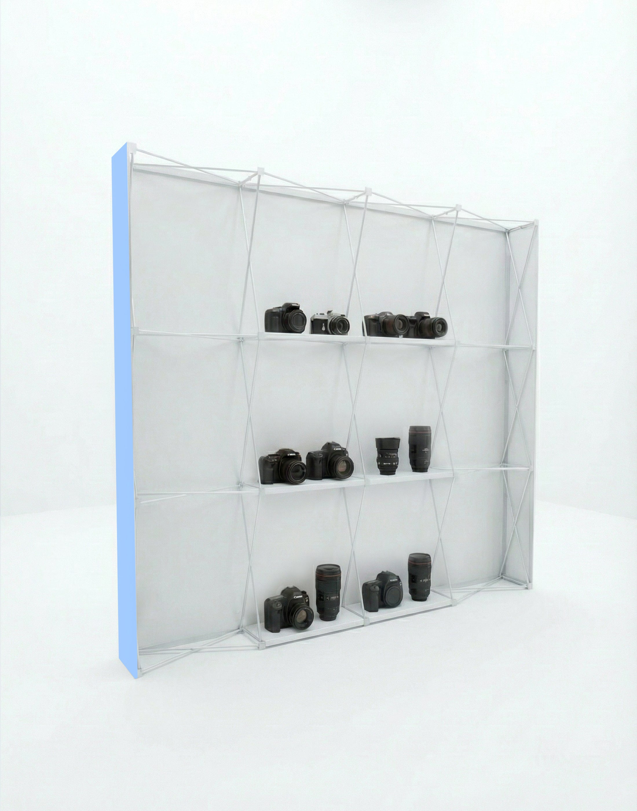 Portable Straight Pop-Up Wall with Shelves
