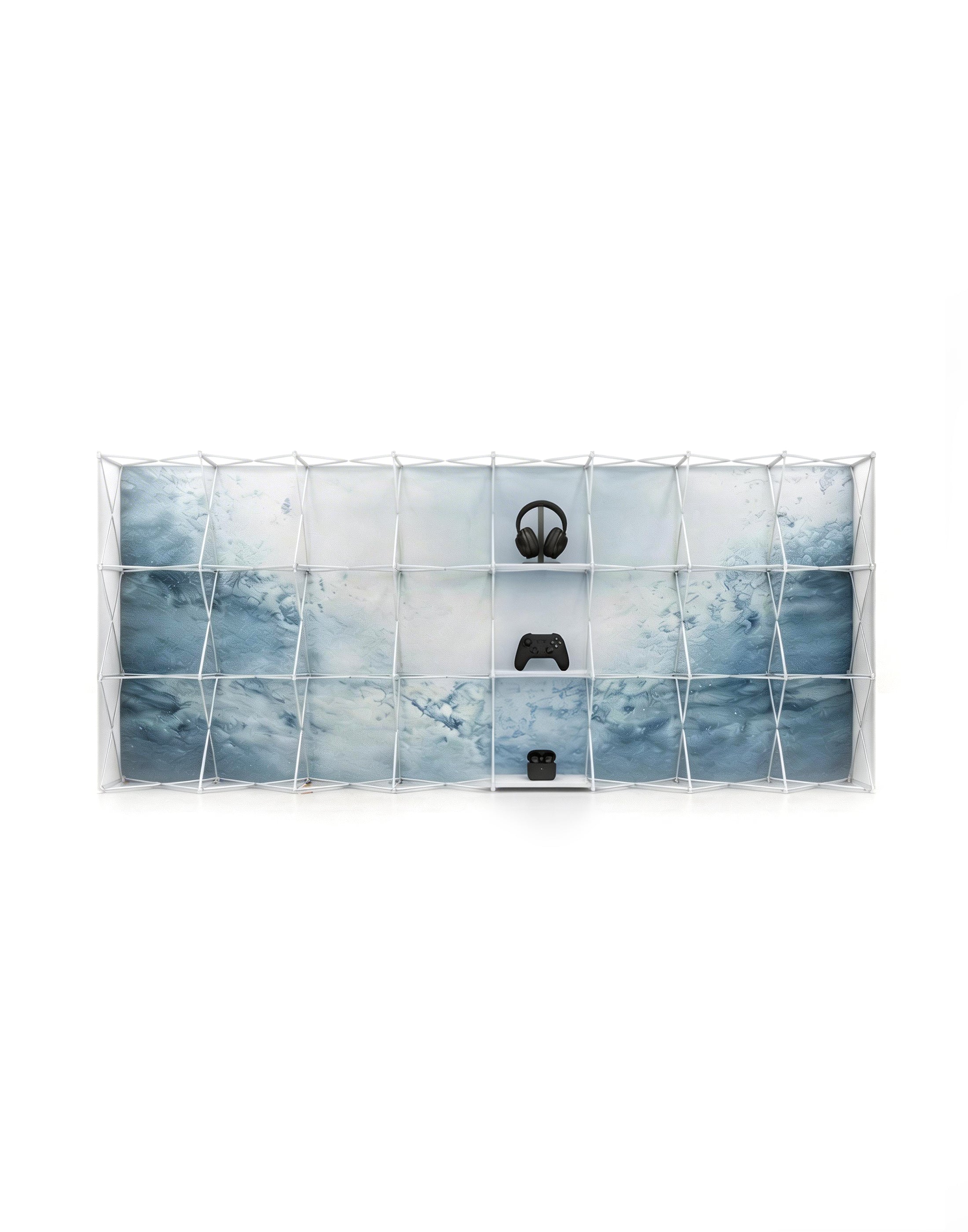 Portable Straight Pop-Up Wall with Shelves