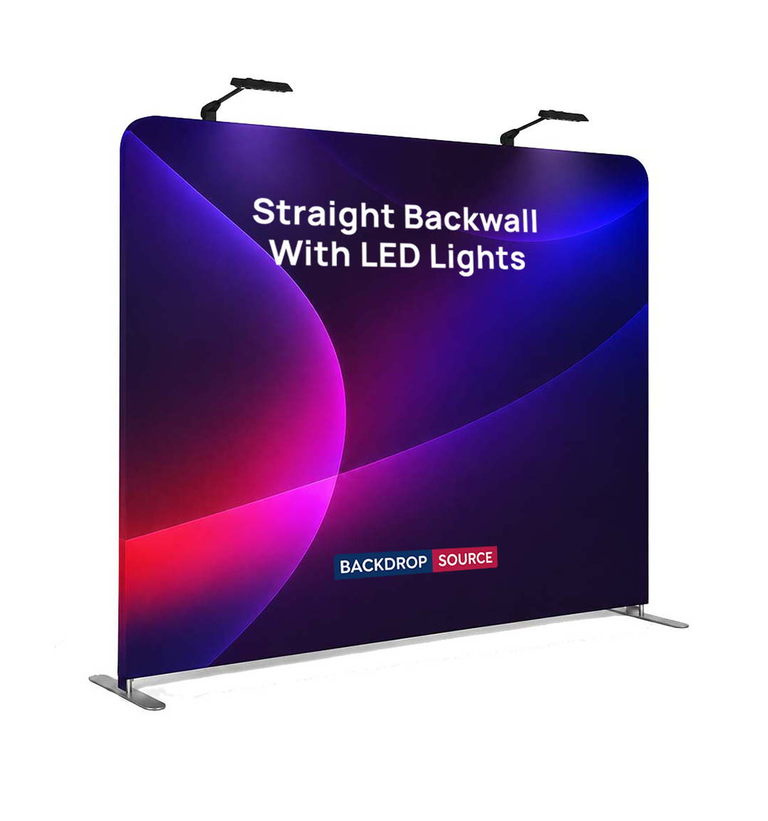 Premium Straight Fabric Wall with LED Spotlights