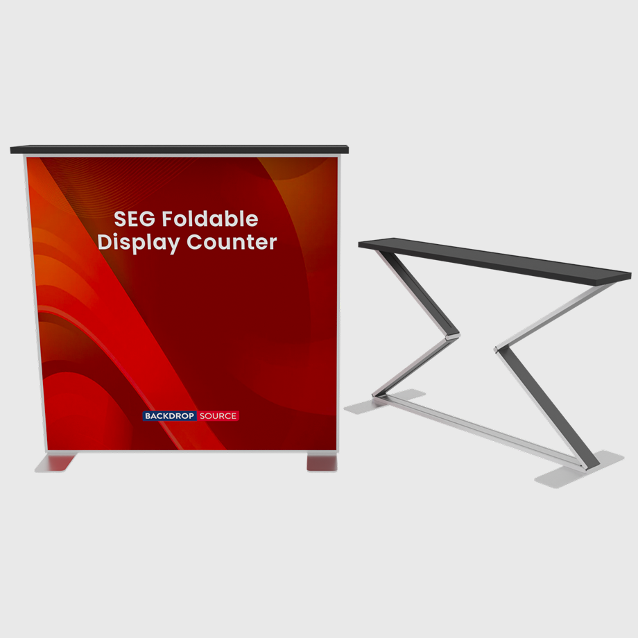 Counter Setup Backdrop SEG Foldable Display Counter | Portable Trade Show Counter USA ...