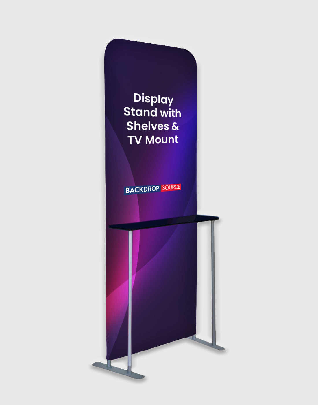 Simple Display Show Stand Exhibition Display Stand with Shelving & TV Mount USA | Trade Show ...