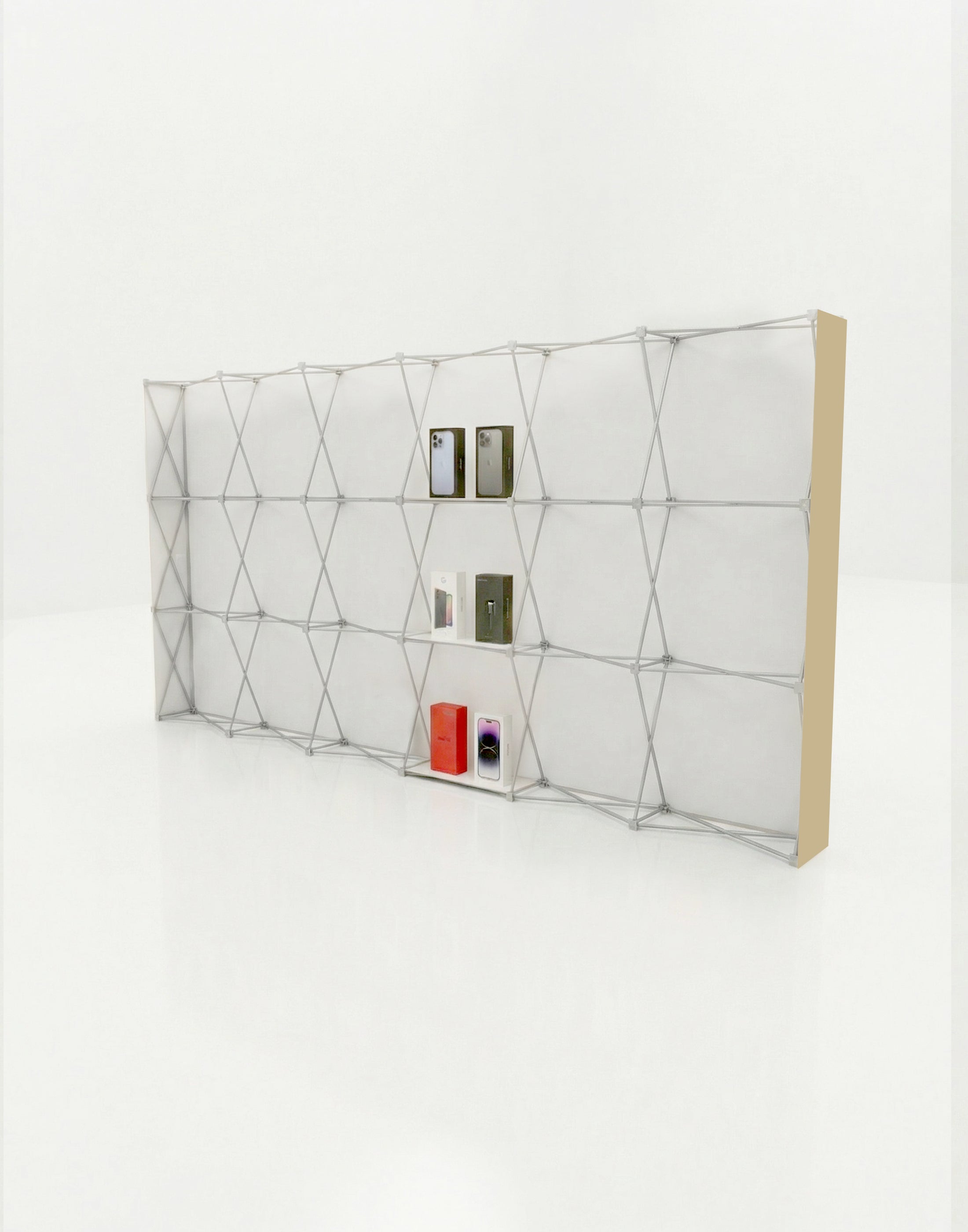 Portable Straight Pop-Up Wall with Shelves