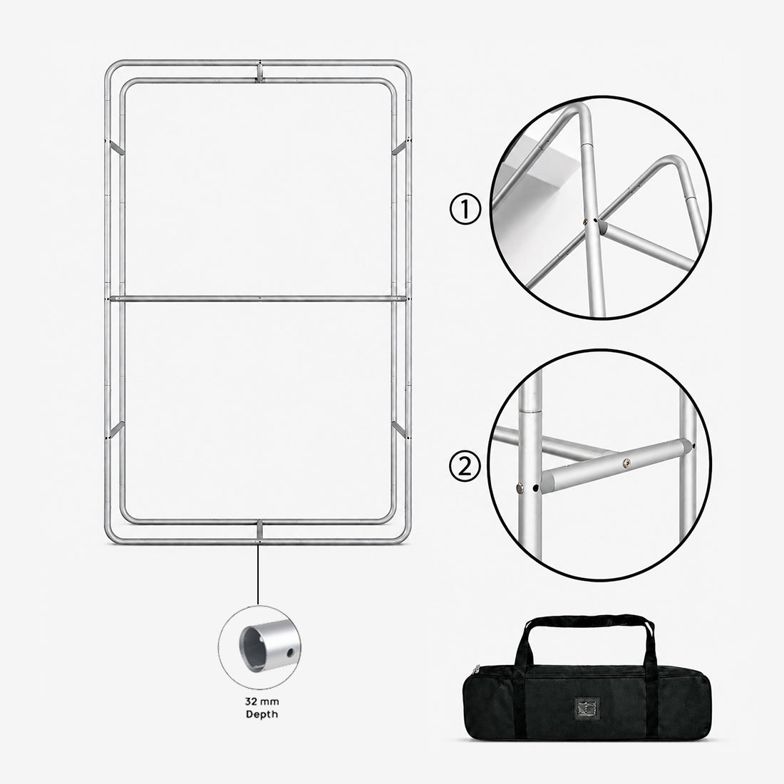 3D Rounded Corner Fabric Display
