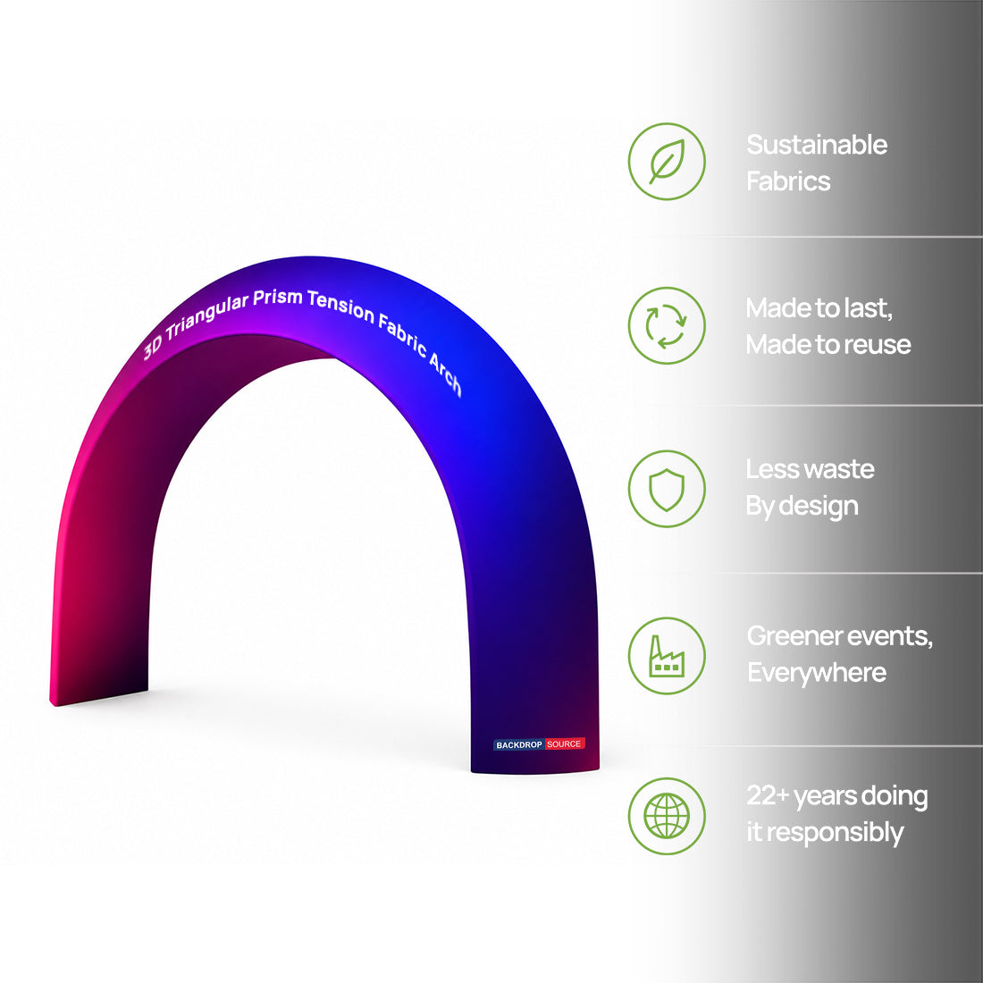 3D Triangular Prism Tension Fabric Arch
