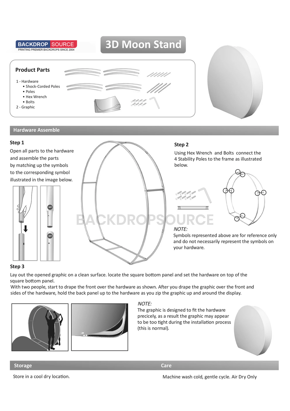 3D Moon-Shaped Tension Fabric Display