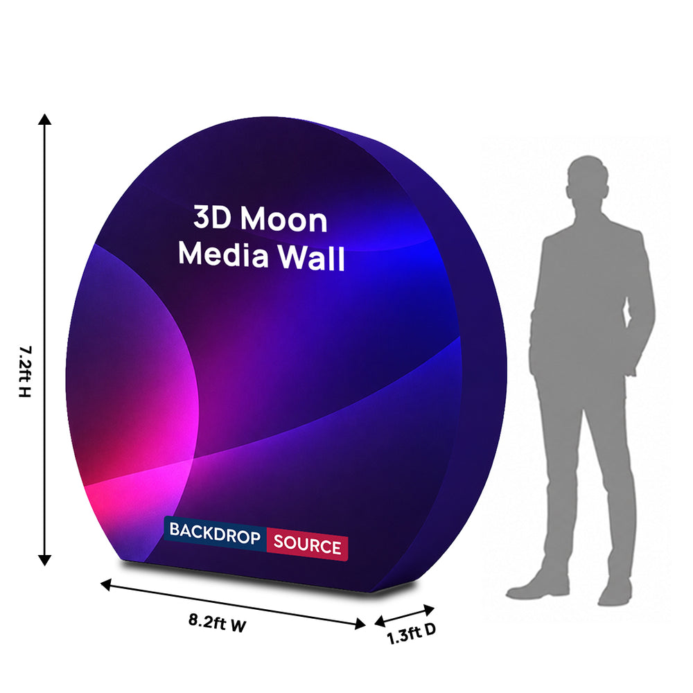 3D Moon-Shaped Tension Fabric Display