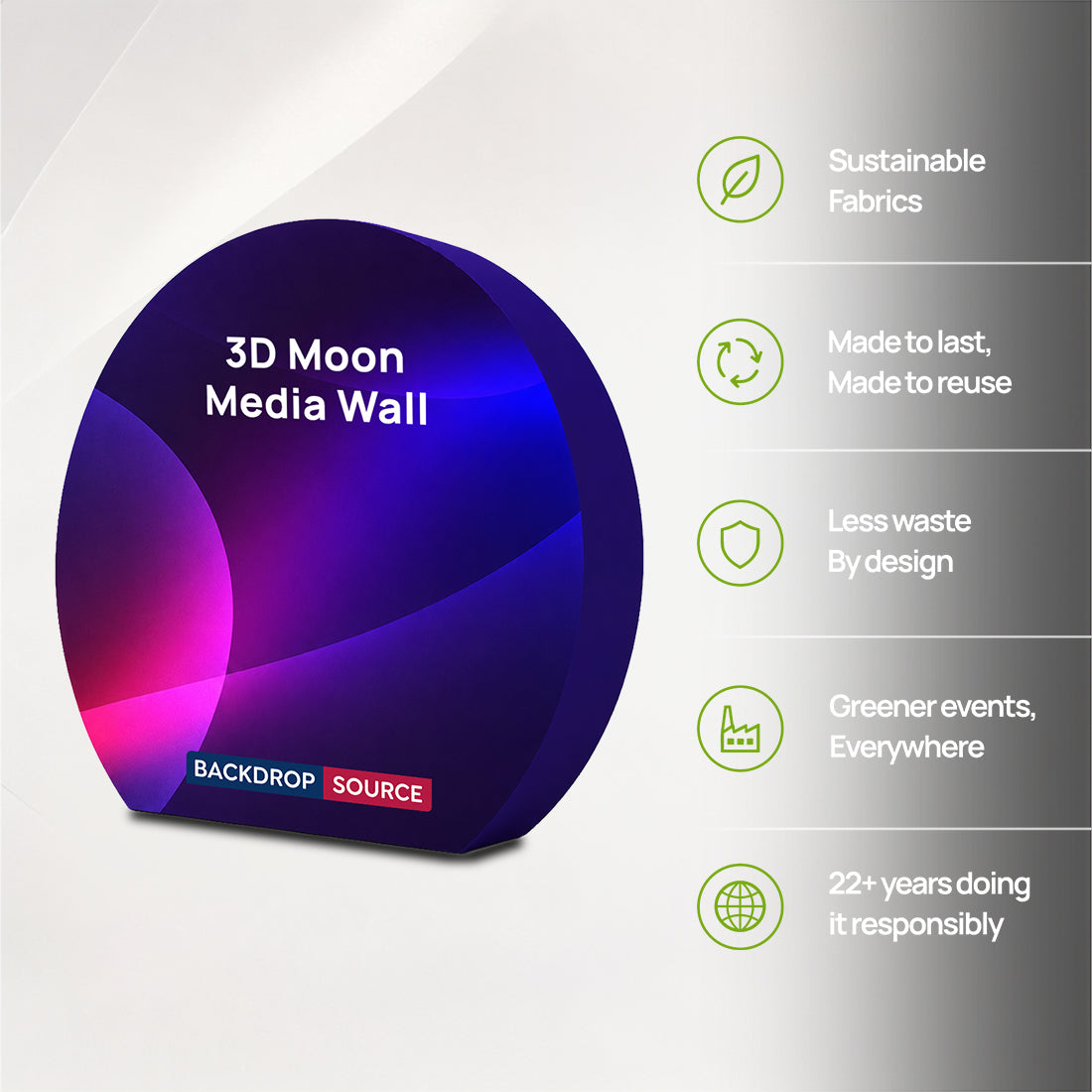 3D Moon-Shaped Tension Fabric Display