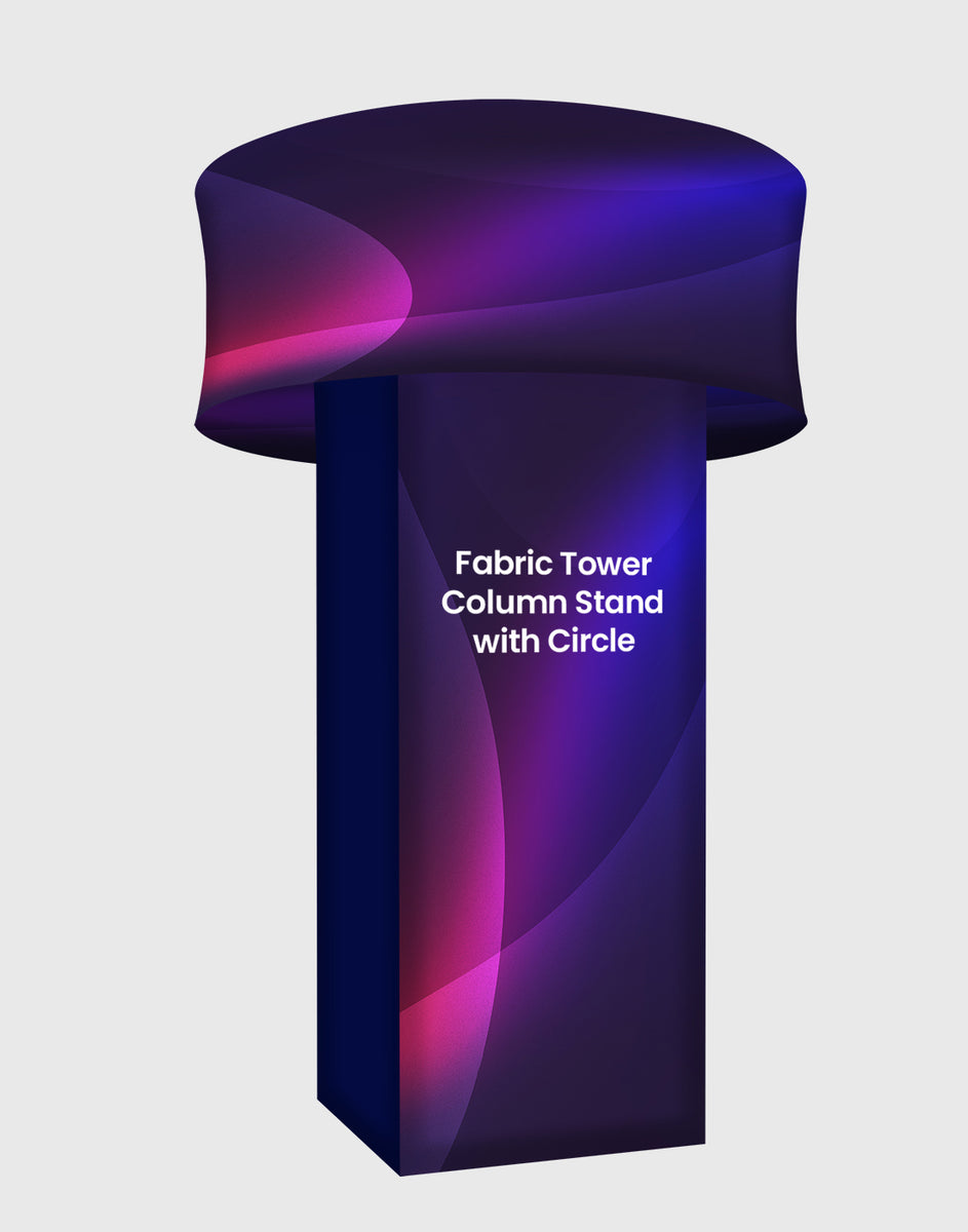 Fabric Tower Column Stand with Circle – Eye-Catching Display Structure ...