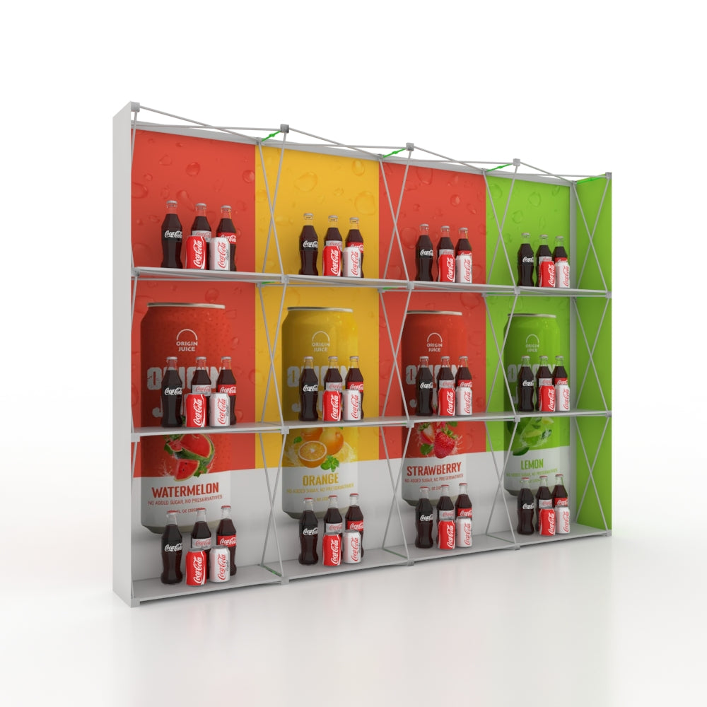 Portable Straight Pop-Up Wall with Shelves