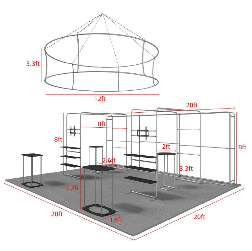Modular Booth Kits 20ft x 20ft - Model 09
