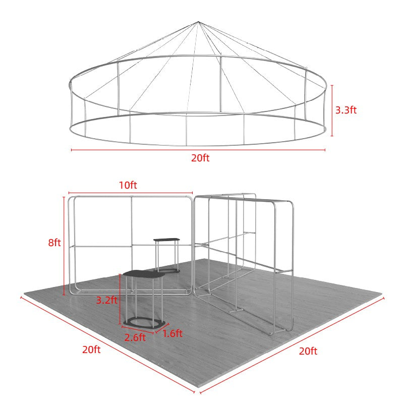 Modular Booth Kits 20ft x 20ft - Model 10