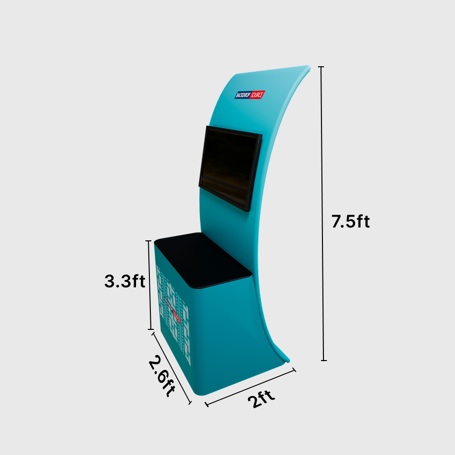 Integrated Monitor Table Display | Interactive Trade Show Stand USA ...