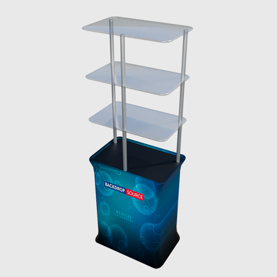 Rectangle Counter Box Rectangular Counter with Acrylic Shelves | Trade Show Stand USA ...