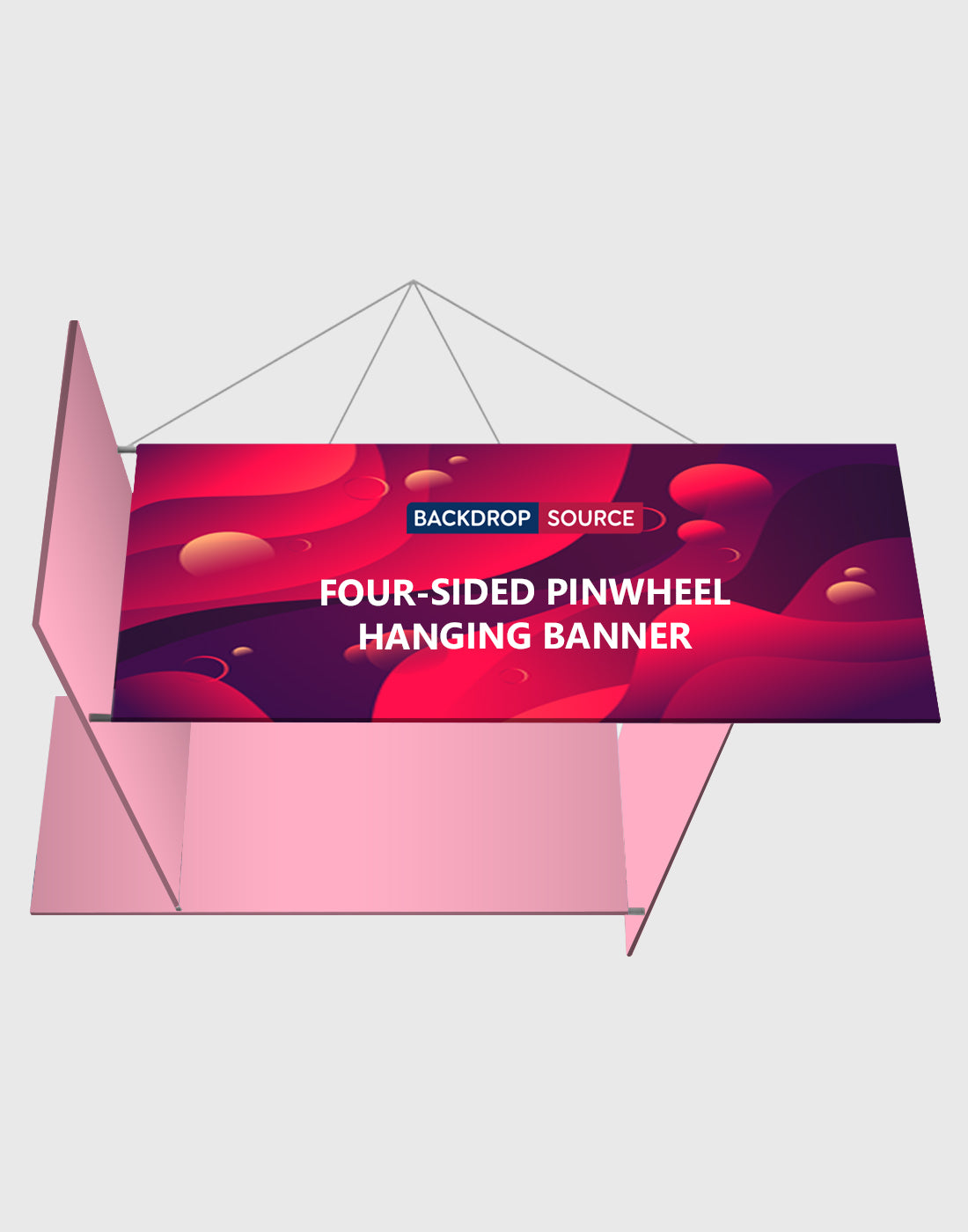 Four-Sided Pinwheel Hanging Banner Display