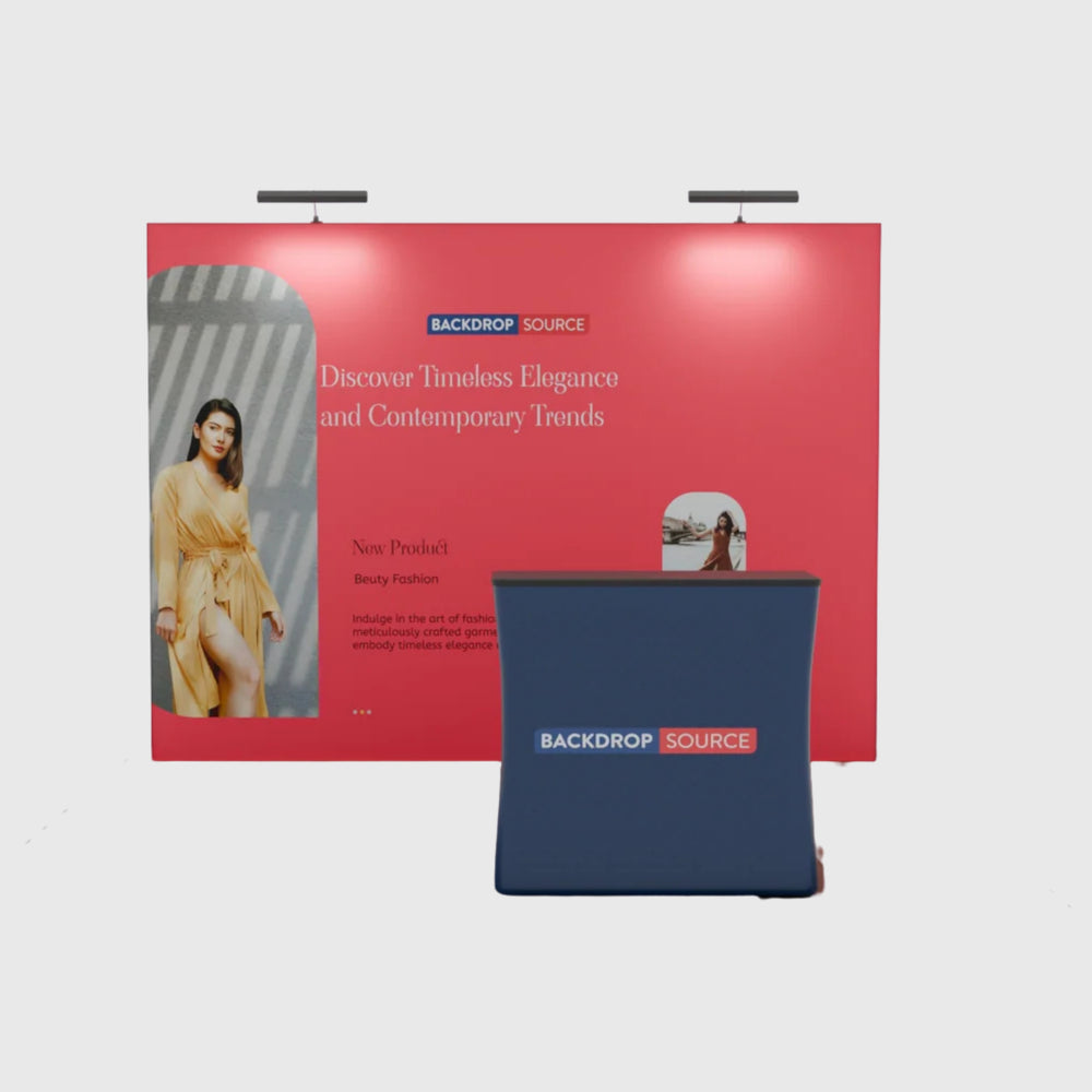 10ft x 10ft Straight Popup Exhibit Pro 3-in-1 Display Kit with Illume Lights