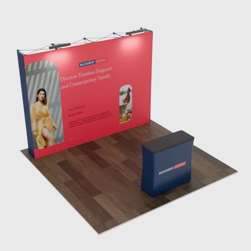 10ft x 10ft Straight Popup Exhibit Pro 3-in-1 Display Kit with Illume Lights