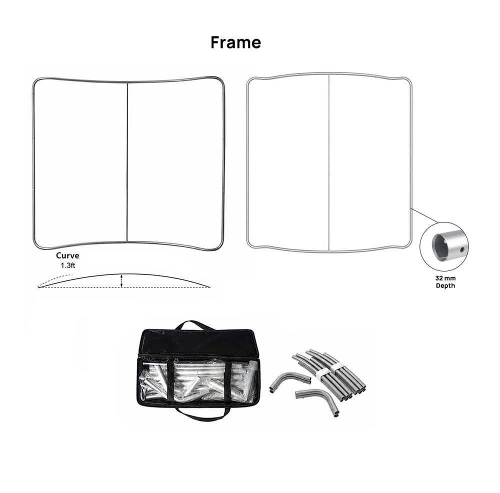 Curved Tension Fabric Portable Media Wall