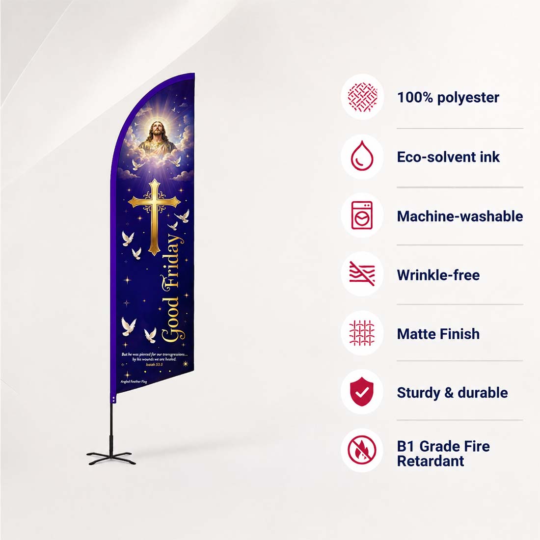 Church Angled Feather Flag