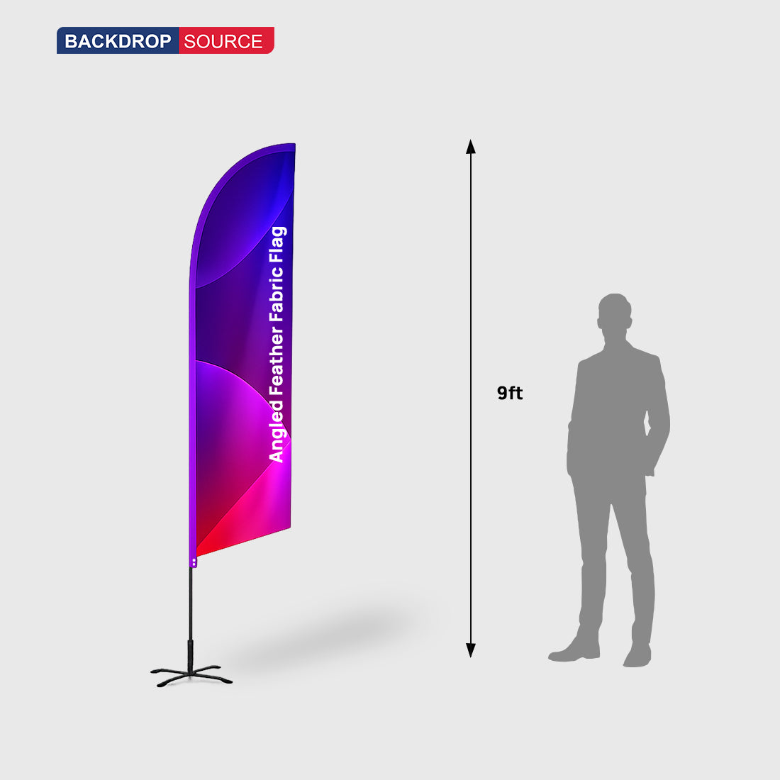 Bandera de plumas en ángulo