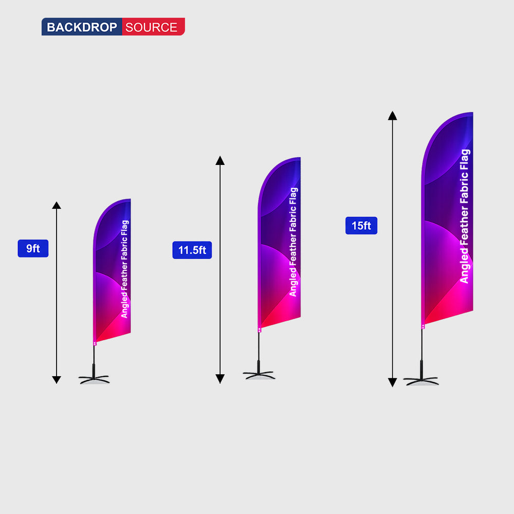 Angled Feather Fabric Flag