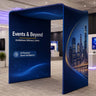 Pared de exhibición de medios con arco de entrada para stand de exposición