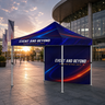 Custom printed canopy tent at an outdoor event