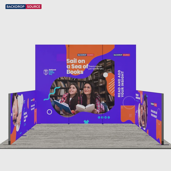Exhibidor modular de luz SEG de 10 pies para ferias comerciales - Modelo 1