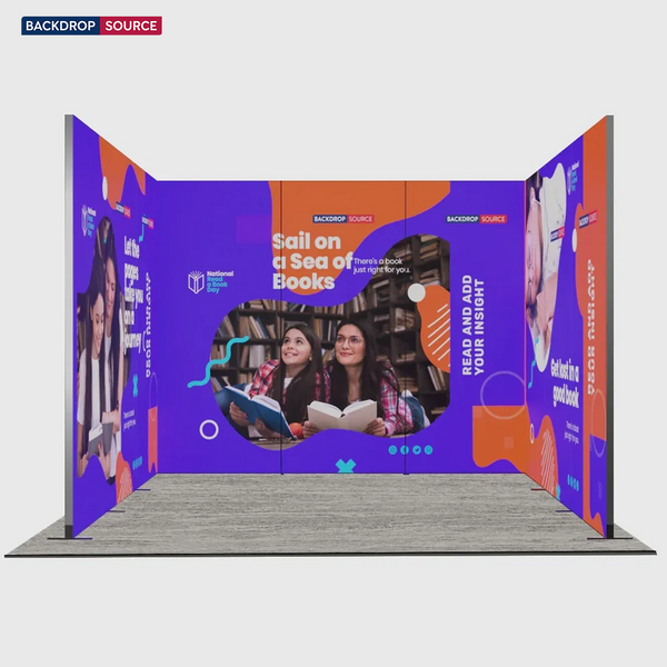 Exhibidor modular de luz SEG de 10 pies para ferias comerciales - Modelo 1
