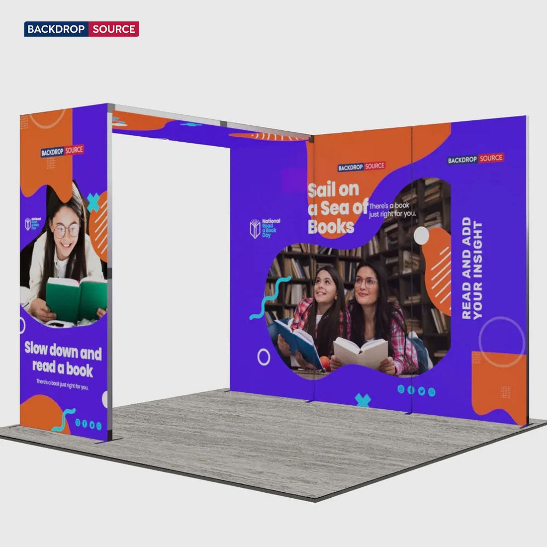 Exhibidor modular de luz SEG de 10 pies para ferias comerciales - Modelo 1