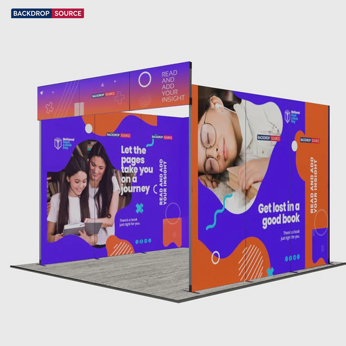 10ft Folding SEG Booth Kit with Sidewalls & Header Band