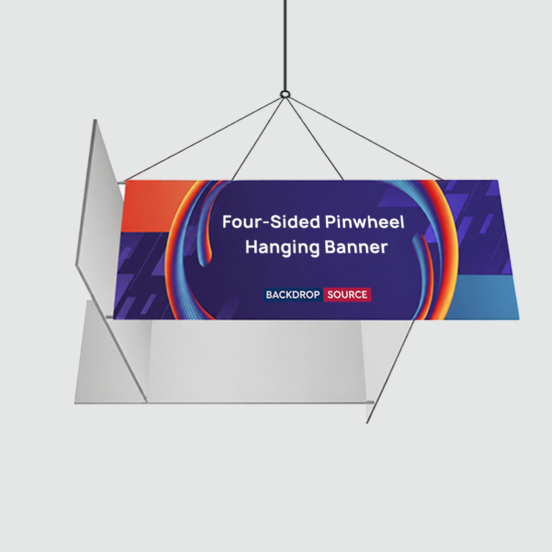 Four-Sided Pinwheel Hanging Banner Display