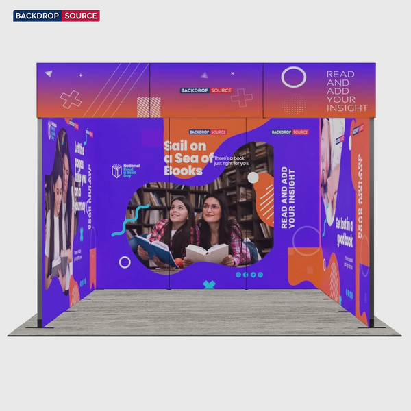 Exhibidor modular de luz SEG de 10 pies para ferias comerciales - Modelo 1
