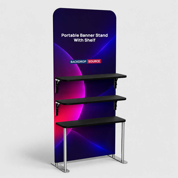 Expositor de pancartas EZ Display con estantes