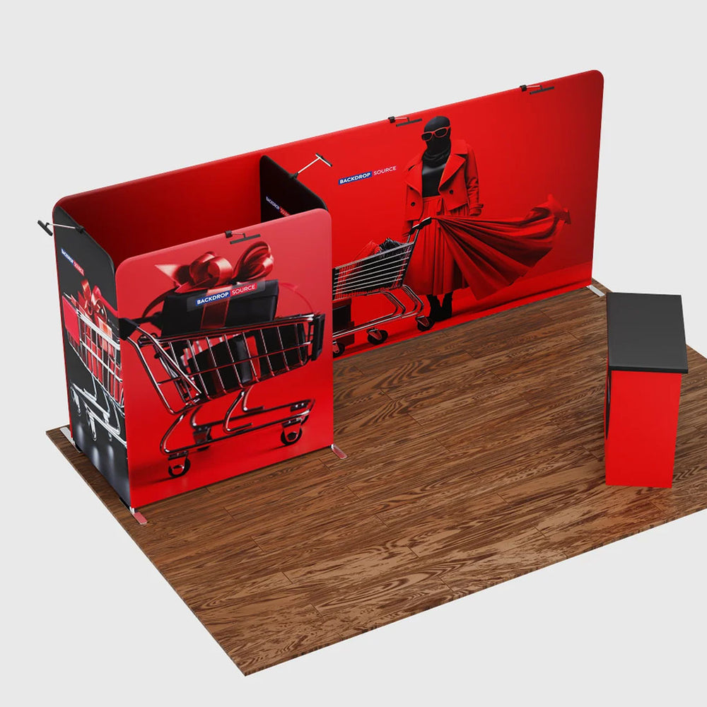 Kit de exhibición de fondo recto de 20 x 10 con arco