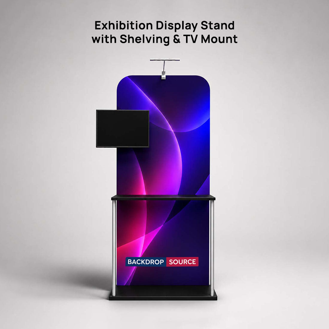 Exhibition Display Stand with Shelving & TV Mount